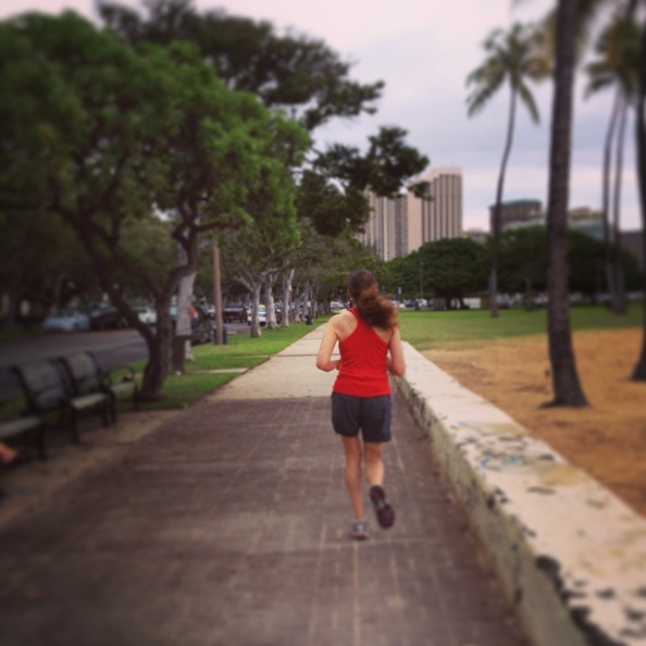 Running at the beach